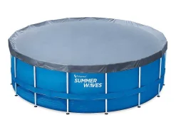 Vente-unique Zwembad-Rond Buisvormig Zwembad Met Cartridge Filterpomp - D457 X H122 Cm - Blauw - Lacanau