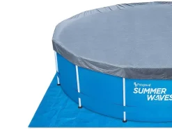 Vente-unique Zwembad-Rond Buisvormig Zwembad Met Cartridge Filterpomp - D457 X H122 Cm - Blauw - Lacanau