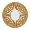 OZAIA Tapijt Rond-Rond Tapijt Zon Met Relief - D200 Cm - Mosterdgeel En Wit - Luminio