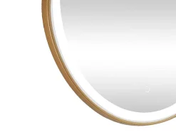 OZAIA Accessoires & Spiegels-Ronde Badkamerspiegel Met Ledverlichting En Goudkleurige Lijst Diameter 80 Cm Numea
