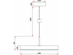 OZAIA Hanglamp-Ronde Design-Hanglamp Met Ledverlichting Van Metaal - D45 Cm - Wit - Vaughan
