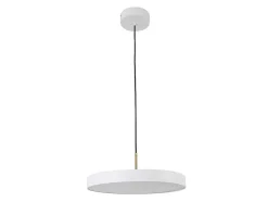 OZAIA Hanglamp-Ronde Design-Hanglamp Met Ledverlichting Van Metaal - D45 Cm - Wit - Vaughan