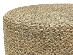 Vente-unique Poef-Ronde Poef In Licht, Natuurlijk Rotan Caldera