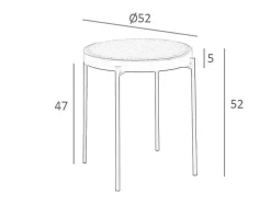 Angel Cerda Bijzettafel-Ronde Rotan Hoektafel 2109