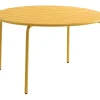 MYLIA Tuinset-Ronde Tuintafel D110 Cm Van Metaal - Mosterdgeel - Mirmande Van