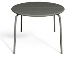MYLIA Tuinset-Ronde Tuintafel D110 Van Metaal - Donkergrijs - Mirmande
