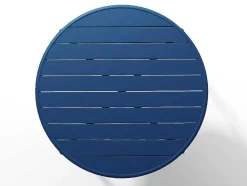 MYLIA Tuinset-Ronde Tuintafel Mirmande - Metaal - D. 110 Cm - Donkerblauw