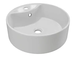 Shower & Design Wastafel-Ronde Wastafel Om Neer Te Zetten Van Wit Keramiek - 40 Cm - Darini