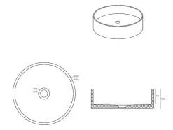 Shower & Design Wastafel-Ronde Wastafel Om Te Plaatsen Van Beton - 39 Cm - Dukat