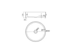 Shower & Design Wastafel-Ronde Wastafel Om Te Plaatsen - Geborsteld Metaal - 38 Cm - Dechatel