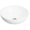 Shower & Design Wastafel-Ronde Wastafel Van Solid Surface - 40 Cm - Wit - Imja