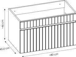 Vente-unique Badkamermeubel Met Enkele Wastafel-Roze Gestreept Hangmeubel Voor Badkamer Met Wastafel Om Erop Te Plaatsen - 80 Cm - Satara