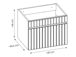 Vente-unique Wastafelmeubel-Roze Hangmeubel Onder Wastafel Met Strepen - 60 Cm - Satara
