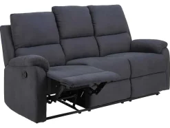 Vente-unique Aanbiedingen: Zitbank & Fauteuil-Sabel Bank 3 Persoons Relaxfauteuil Grijs.