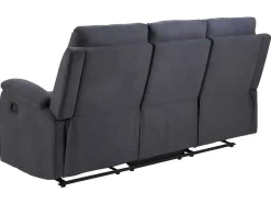 Vente-unique Aanbiedingen: Zitbank & Fauteuil-Sabel Bank 3 Persoons Relaxfauteuil Grijs.