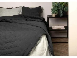Vente-unique Beddengoed-Sally Sprei 260X260Cm Antraciet.
