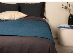 Vente-unique Beddengoed-Sally Sprei 80X260Cm Blauw.