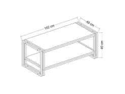 EPIKASA Salontafel-Salontafel Carmela, Walnoten, 102X45X40 Cm,