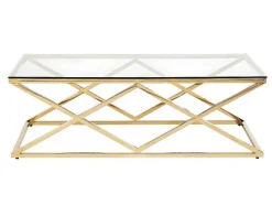 PASCAL MORABITO Salontafel-Salontafel Charlotte - Gehard Glas En Staal - Goudkleurig - Van