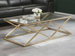 PASCAL MORABITO Salontafel-Salontafel Charlotte - Gehard Glas En Staal - Goudkleurig - Van
