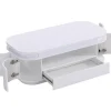Vente-unique Salontafel-Salontafel Met 4 Kasten En 1 Lade - Leds - Mdf - Witgelakt - Vandana
