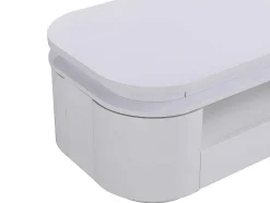 Vente-unique Salontafel-Salontafel Met 4 Kasten En 1 Lade - Leds - Mdf - Witgelakt - Vandana