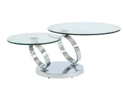 Maison Céphy Salontafel-Salontafel Met Draaiblad Joline - Gehard Glas En Metaal