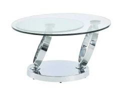 Maison Céphy Salontafel-Salontafel Met Draaiblad Joline - Gehard Glas En Metaal