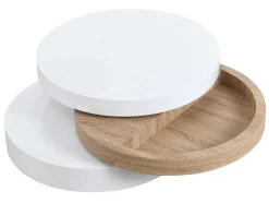 Vente-unique Salontafel-Salontafel Met Draaiblad Janita - Mdf - Eik En Wit