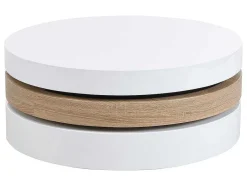 Vente-unique Salontafel-Salontafel Met Draaiblad Janita - Mdf - Eik En Wit
