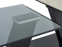 Maison Céphy Salontafel-Salontafel Met Draaibladen - Keramiek, Gerookt Gehard Glas En Metaal - Zwart En Naturel - Oyrus Van Maison Cephy