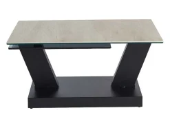Maison Céphy Salontafel-Salontafel Met Draaibladen - Keramiek, Gerookt Gehard Glas En Metaal - Zwart En Naturel - Oyrus Van Maison Cephy