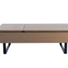 Vente-unique Salontafel-Salontafel Met Verstelbaar Blad En 1 Lade Van Mdf En Metaal - Donker Natuurlijk - Dalaho