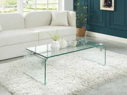 Vente-unique Salontafel-Salontafel Van Gehard Glas - Transparant - Madro