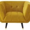 Vente-unique Fauteuil Stof Fluweel / Suedine-Samantha Ii Fluwelen Fauteuil - Oker