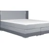 Ysmée Boxspringbed-Samenstelling Boxspring Hoofdbord Met Leds + Lattenbodems + Matras + Dekmatras Asti Van Ysmee - 160 X 200 Cm - Antraciet En Lichtgrijs