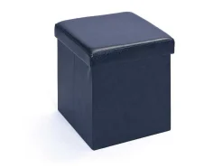 Vente-unique Opbergaccessoire-Sanne Opbergdozen Voetenbank Met Deksel, Zwart.