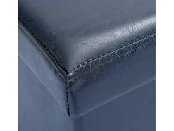Vente-unique Opbergaccessoire-Sanne Opbergdozen Voetenbank Met Deksel, Zwart.