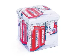 Vente-unique Opbergaccessoire-Sanne Opbergdozen Voetenbank Met Deksel, Beige, Rood, Zwart, Wit.