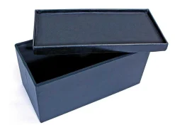 Vente-unique Opbergaccessoire-Sanne Opbergdozen Voetenbank Met Deksel, Zwart.