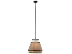 OZAIA Hanglamp-Scandinavische Rieten Hanglamp - Naturel En Warmgrijs - D35 X H120 Cm - Klaus