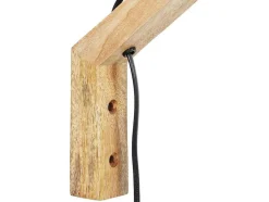 OZAIA Wandlamp-Scandinavische Wandlamp - Mangohout En Stof - D21 X H36 Cm - Licht Naturel En Beige - Paliana