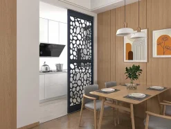 Vente-unique Scheidingswand-Scheidingswand Verzinkt Staal L88 X H245 Cm Antraciet - Verstelbare Hoogte - Tirodi