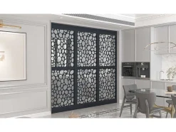 Vente-unique Scheidingswand-Scheidingswand Verzinkt Staal L88 X H245 Cm Antraciet - Verstelbare Hoogte - Tirodi