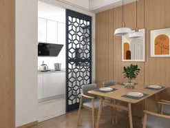 Vente-unique Scheidingswand-Scheidingswand Verzinkt Staal L88 X H245 Cm Antraciet - Verstelbare Hoogte - Lateri