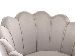 PASCAL MORABITO Fauteuil Stof Fluweel / Suedine-Schelpvormige Fauteuil Van Taupegrijs Velours Dandelion - Van