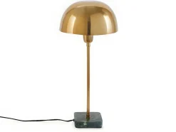 OZAIA Lamp-Schemerlamp Champignon Met Art-Decostijl Amanite - Marmer En Ijzer - 24,5 X 24,5 X 52 Cm - Goudkleurig