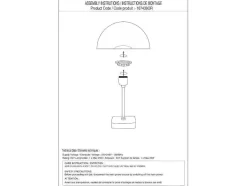 OZAIA Lamp-Schemerlamp Champignon Met Art-Decostijl Amanite - Marmer En Ijzer - 24,5 X 24,5 X 52 Cm - Goudkleurig