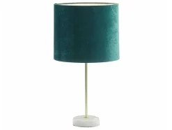 OZAIA Lamp-Schemerlamp Van Fluweel Met Charmante Stijl Aegon - Sokkel Van Marmer - 25 X 25 X 43 Cm - Groen