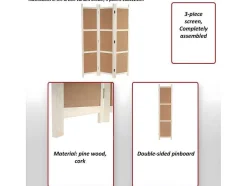 Vente-unique Kamerscherm-Scherm Mcw-G52, Bruin, 4 Panelen 166X160Cm